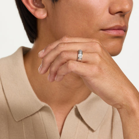 1 ct Mens Diamond Five Stone Wedding Ring Platinum