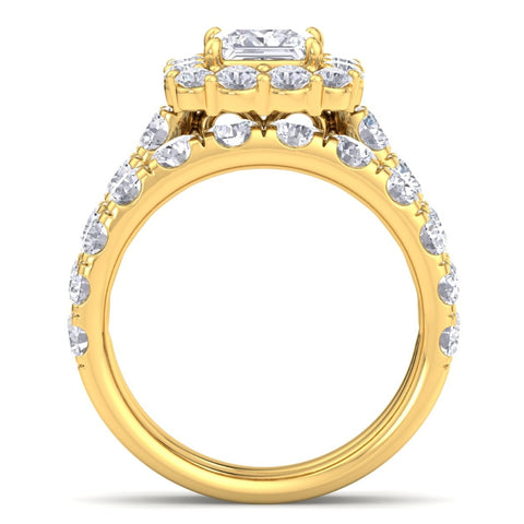 5Ct Princess Cut Diamond Engagement Matching Wedding Ring Set 10k Gold Lab Grown