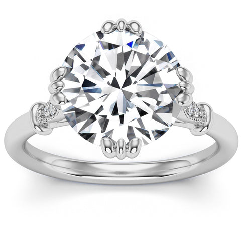Certified 6.10Ct Round Diamond Platinum Engagement Ring Lab Grown (H-I,SI)