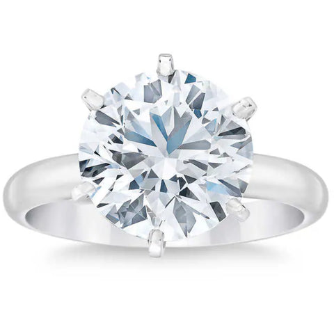 Platinum 1 - 5 carat Round Certified Diamond Engagement Ring Lab Grown G/H-VS