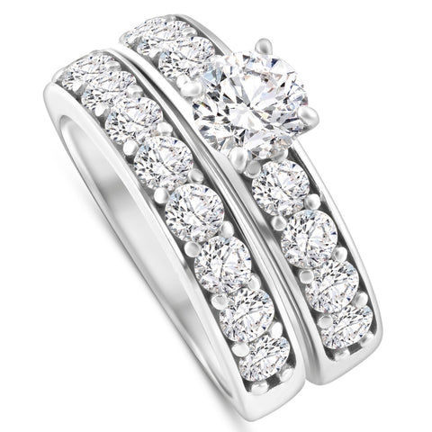 3Ct TW Diamond Engagement & Wedding Ring Set 14k White or Yellow Gold