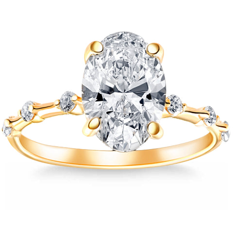 Certified 2 3/4Ct TW Oval Diamond Engagement Ring Lab Grown 14k Gold (FG/SI1)