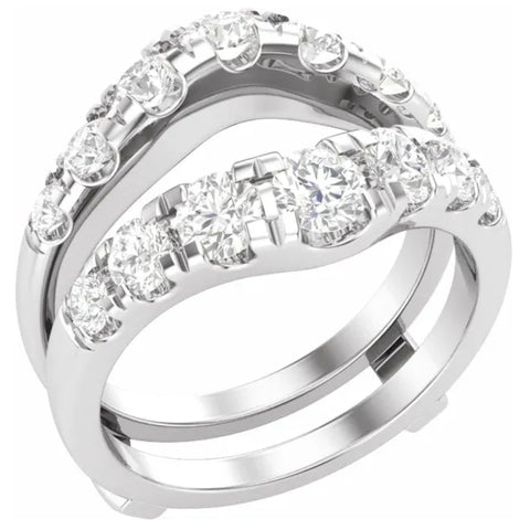 2ct TW Diamond Wedding Guard Band Insert Engagement Ring 14k Gold Lab Grown