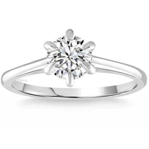 G/VS1 .90Ct Diamond Solitaire Engagement Ring 14k Gold Lab Grown 6-Prong
