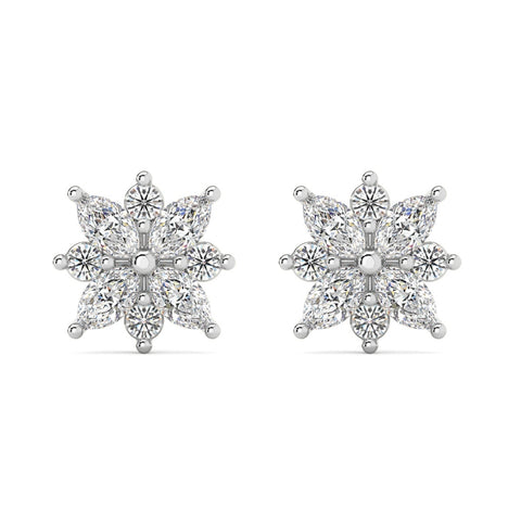 F/VS .50Ct Marquise Star Diamond Earrings 14k Gold Earrings Lab Grown