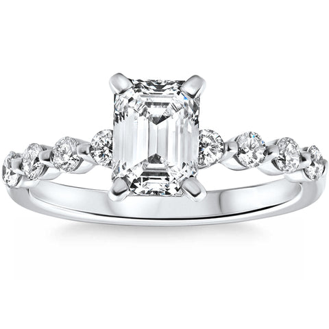 Certified 2 1/3Ct Emerald Diamond Engagement Ring 14k Lab Grown (FG-VS2-SI1)