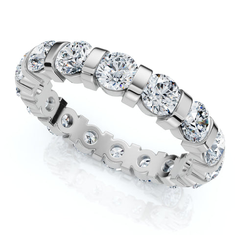 2 1/3Ct Bar Set Diamond Lab Grown Eternity Ring 14k Gold