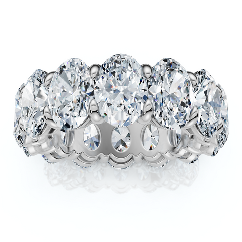 8Ct Oval Diamond Eternity RIng 14k Gold Platinum Band Lab Grown