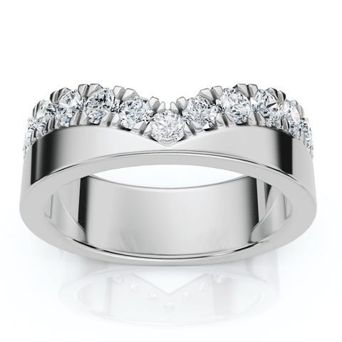 3/4Ct Diamond Kai Wedding Stackable Guard Ring 14k Gold or Platinum Lab Grown