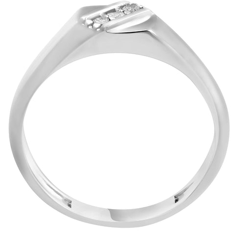 Mens 1/10ct White Gold Diamond 5.5mm Flat Classic Anniversary Band 10K