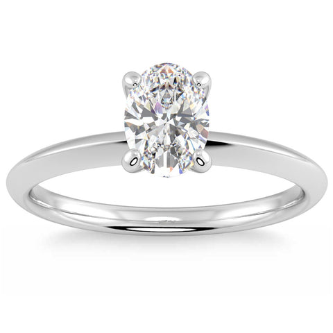 F/VS .20 - .75Ct Oval Solitaire Diamond Engagement Ring 14k Gold Lab Grown