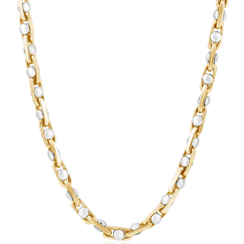 Men's 14k Gold (85gram) or Platinum (159gram) 5.5mm Link Chain Necklace 20"
