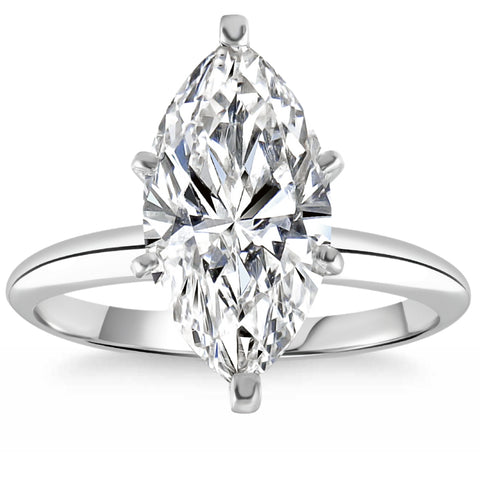 2.18Ct I/VVS2 White Gold Certified Lab Grown Marquise Diamond Engagement Ring
