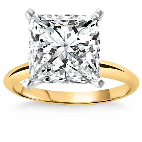 F/SI1 5.29Ct Certified Lab Grown Princess Cut Diamond Engagement Ring