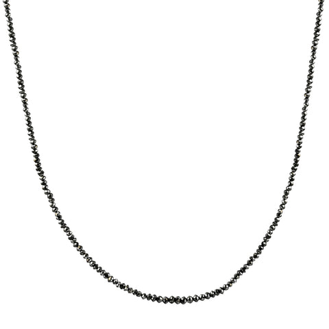 15Ct TW Black Diamond Necklace 16" With 2" Extended 18k Yellow Gold