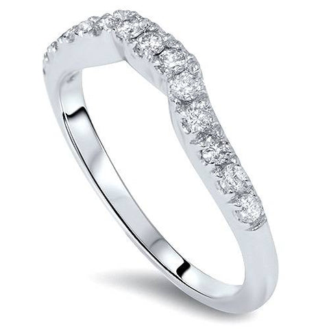 G/VS 3/8ct Diamond Wedding Anniversary Curve Guard Ring Size 6 (Not Enhanced)