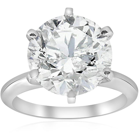 4 ct Round Diamond Solitaire Enhanced Engagement Ring 14k White Gold
