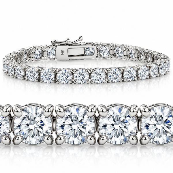 20 Ct Lab Grown Diamond Tennis Bracelet 14k White Gold 7