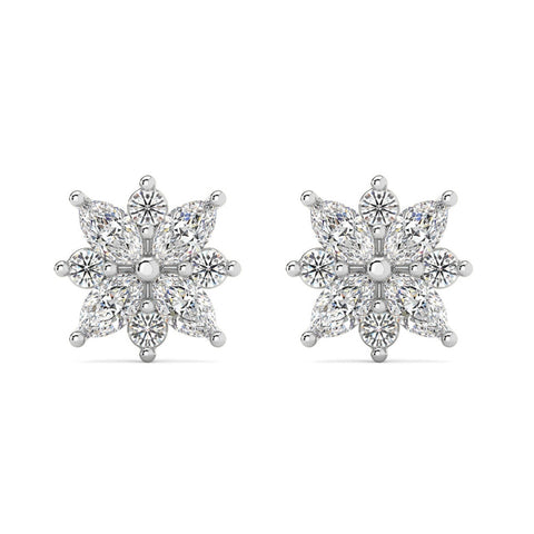 F/VS .50Ct Marquise Star Diamond Earrings 14k Gold Earrings Lab Grown