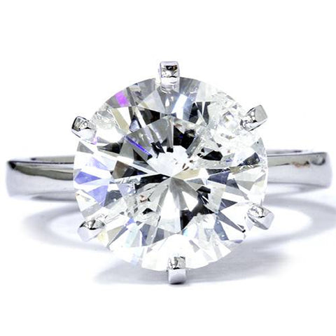 Certified 7.03Ct Round Solitaire Natural Diamond Engagement Ring 6Prong Platinum