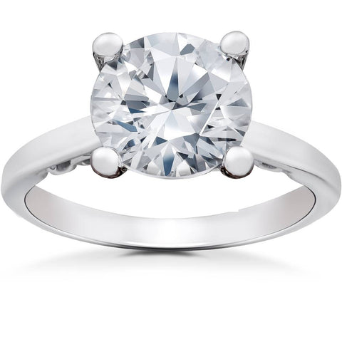 Certified G/SI1 2 ct Lab Grown Diamond Gabriella Engagement Ring 14k White Gold