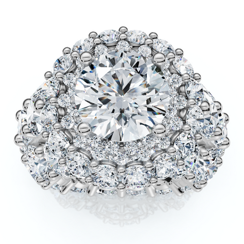 Certified Huge 26Ct Diamond Engagement Ring in 14k Gold Lab Grown