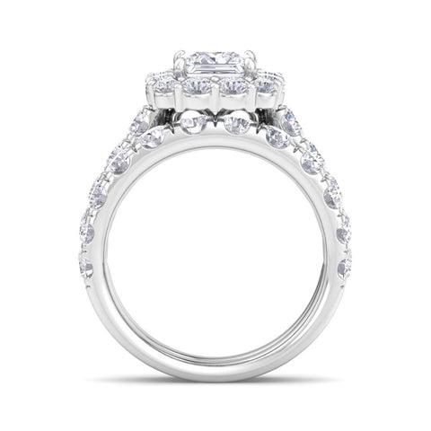 5Ct Princess Cut Diamond Engagement Matching Wedding Ring Set 10k Gold Lab Grown