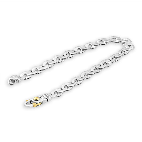 Men's Mariner Wide Cable Link Solid 14k Gold (26grams) or Platinum (43gram) 7mm Link Bracelet 8"
