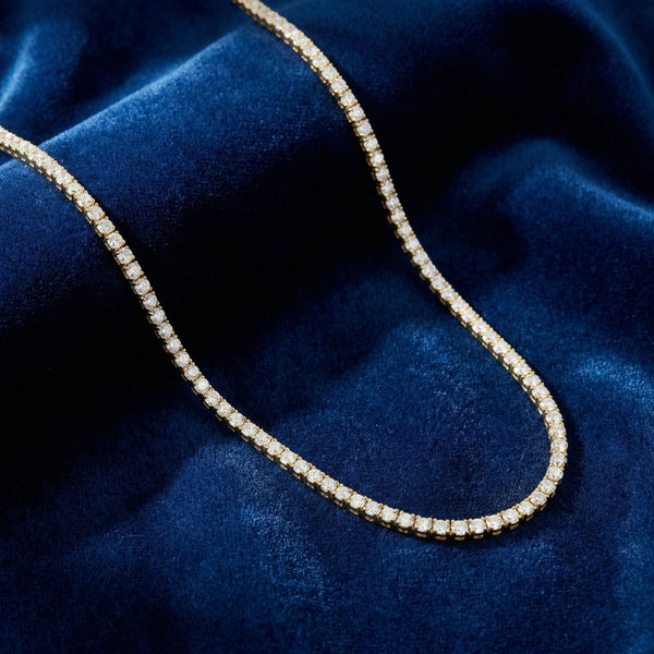 20Ct Lab Grown Diamond Tennis Necklace 14K Gold – Bliss Diamond