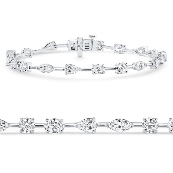 5Ct Mixed Cut Diamond Tennis Bracelet 7