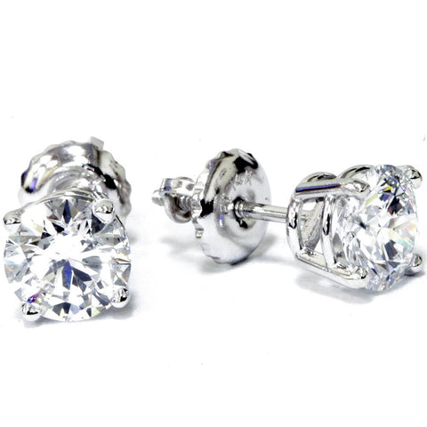 VS Platinum 1 1/2 Carat TW Ideal Cut Diamond Studs with Screw Backs Lab Created