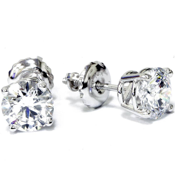 1.0 CT ROUND CUT GRA MOISSANITE STUDS EARRINGS SOLID 14K WHITE GOLD 1.0 CT ROUND CUT GRA MOISSANITE STUDS EARRINGS SOLID 14K WHITE GOLD