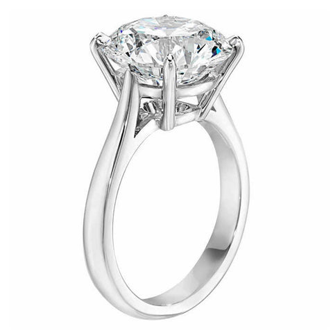 Huge VS/G 6 Ct Moissanite Solitaire Engagement Ring 10k White Gold (12mm stone)