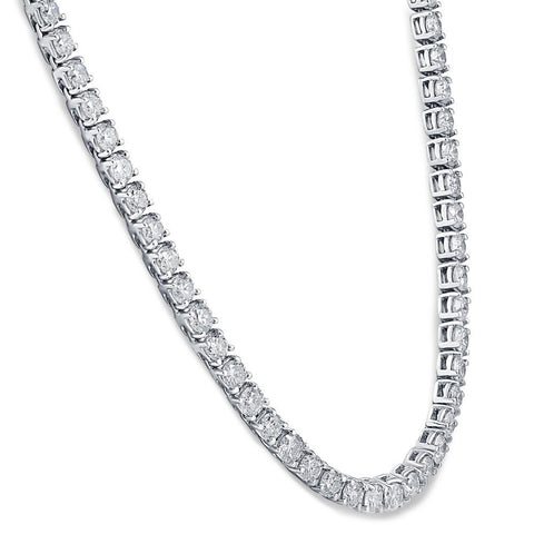 10Ct TW Lab Grown Diamond Tennis Necklace 14K White Gold 16"