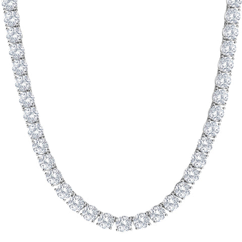 87.80Ct TW Diamond Tennis Necklace 14k White Gold 18" Lab Grown (FG/VS2-SI1)