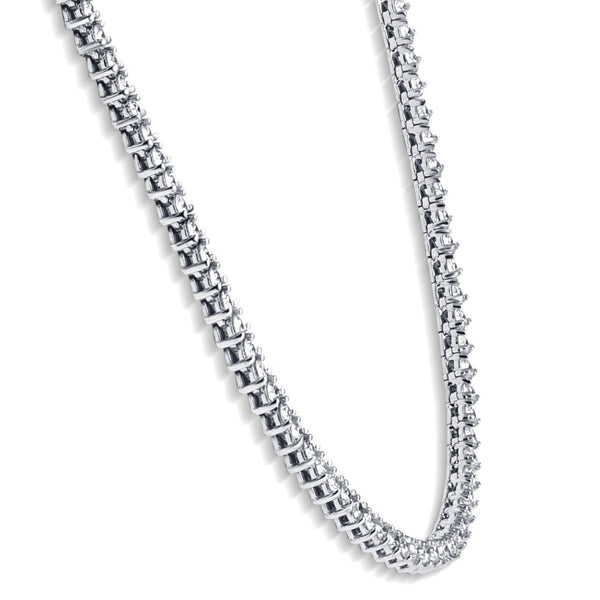F/VS 5.59Ct Diamond Tennis Necklace 3-Prong 14k White Gold 16