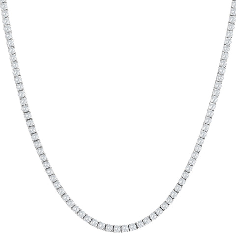 8Ct TW Natural Diamond Tennis Necklace 14K White Gold 18" "ebay live"