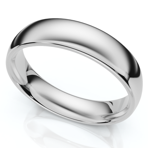 6mm Dome High Polished Wedding Band 14K White Gold