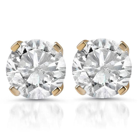1 1/2ct Diamond Studs 14K Yellow Gold