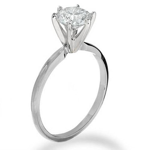 2 1/2ct Round Diamond Solitaire Engagement Ring 14K White Gold Enhanced