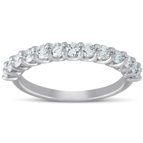 G/VS .75 Ct Diamond Wedding Ring 14k White Gold Lab Grown Eco Friendly