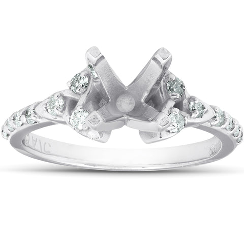 1/4Ct Diamond Celtic Engagement Ring Setting 14k White Gold Semi Mount