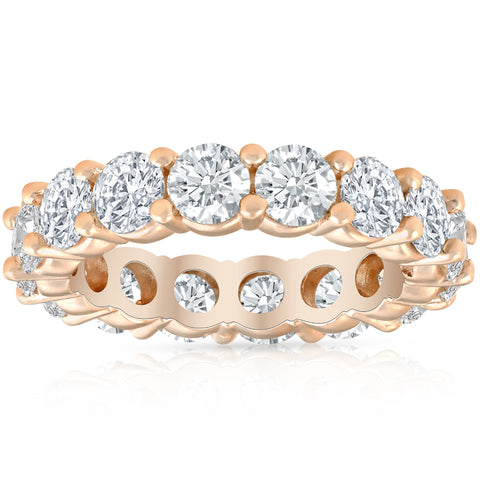 VS 4Ct Diamond Eternity Wedding Ring Lab Grown Diamond 14k Rose Gold