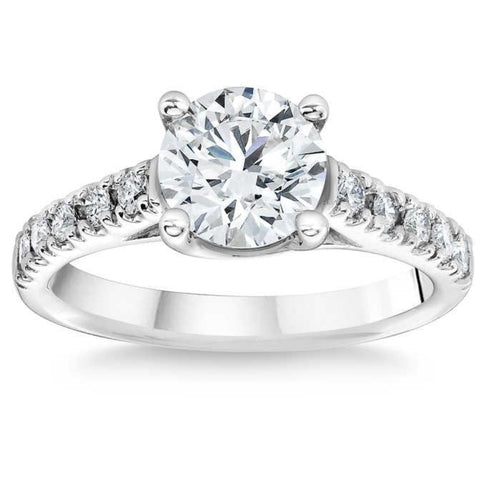 VS2 1 3/4 Ct Diamond Engagement Ring Lab Grown 14k White Gold