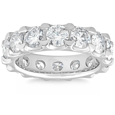 VS 5 Ct Lab Grown Diamond Eternity Ring in 14k White, Yellow, or Rose Gold