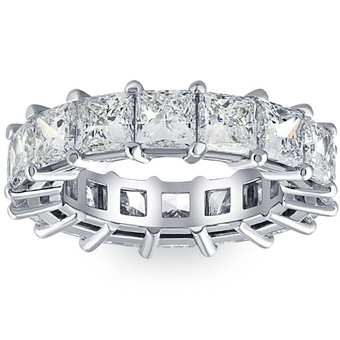 VS 8Ct Princess Cut Diamond Eternity Ring White, Yellow, or Rose Gold Lab Grown