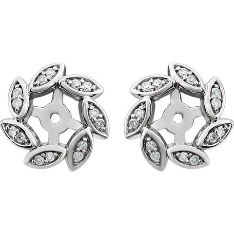 14Kt White 1/10 Ctw Diamond Earring Jackets (up to 4mm)