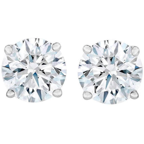 4.23 cttw Round Diamond Studs 14k White Gold