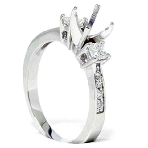 Princess Cut Diamond Engagement Semi Mount Ring Setting