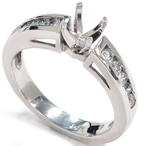1/2ct 14k White Gold Diamond Engagement Mount Ring